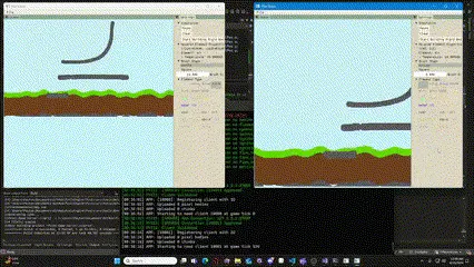 gif of two clients running the game